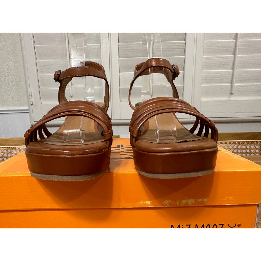 Miz Mooz NYC Graciela Heel Sandal Brandy Leather Sz 9.5/10 US 41 EU NIB Vacation - Picture 7 of 14